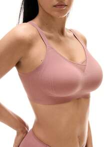 LUVLETTE 無線全包覆無縫側撐休閒內衣 Bralette 運動內衣 內著外穿 黏貼式基礎款 SizeFreedom 不透痕內褲 - 鏽棕色 - 查看 5