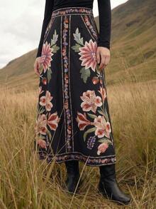 CAJUNI Tropical Vacation Boho Tufting Flowers Cute Long Skirt - Multicolor - View 7