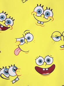 SpongeBob SquarePants | SHEIN 1 Buah Rompi Hewan Peliharaan Bermotif Kartun, Pakaian Kucing, Pakaian Anjing, Ukuran XXS-XXXXL, Ekstra Kecil, Ekstra Besar, Ekspresi, S Wajah Miley, S Pong - Kuning - View 2