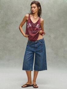 Bohemela Women's Solid Color V-Neck Loose Knit Camisole, Spring/Summer,Summer Top - Purple - View 4