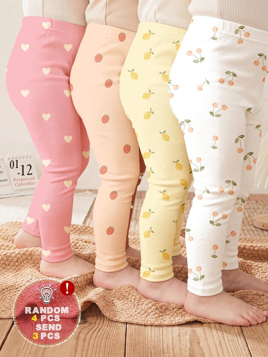 3件套女婴全印花休闲百搭日常裤 - 彩色 - 查看 1