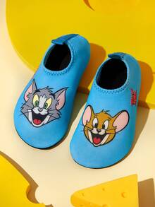 TOM & JERRY X SHEIN 幼兒與兒童戶外運動休閒時尚防滑水鞋，舒適透氣可愛卡通圖案沙灘鞋，女童粉色訓練鞋 - 淺藍 - 查看 9
