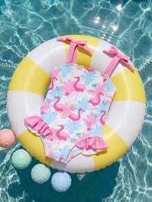 SHEIN Infant/Baby GirlMinimalist Printed One-Piece Swimsuit - Multicolor - View 4