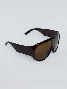 MUSERA Retro Large-Frame One-Piece , 1990s Sports Style Black-Frame - dark brown - View 5