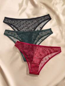 Charlaine 3pcs/Set Women Lace Panties - Multicolor - View 2