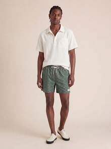 Zalmeno Men's Drawstring Bohemian Print Beach Pants,Hawaiian - Army Green - View 6