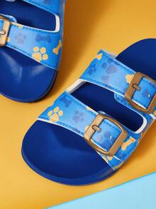 SHEIN | PAW Patrol 卡通海軍藍兒童拖鞋，透氣快乾，輕量耐用EVA材質，適合男孩室內外穿著，浴室、遊樂場、游泳池、海灘、淋浴拖鞋涼鞋 - 寶藍色 - 查看 5