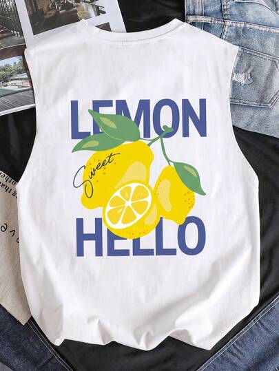 Young Boy Casual Minimalist Letter Print Sleeveless Tank Top, Suitable For Summer