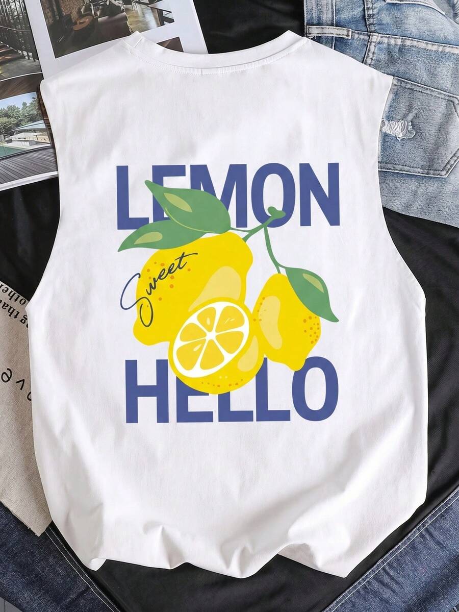 Young Boy Casual Minimalist Letter Print Sleeveless Tank Top, Suitable For Summer - Multicolor - View 1