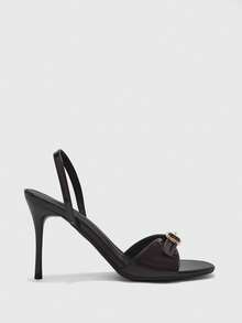 CUCCOO BIZCHIC Giày sandal cao gót mũi tròn hở mũi kiểu Pháp, khóa kim loại, gợi cảm, dành cho nữ, mùa hè. - Cà phê nâu - Xem 4