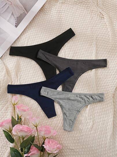 SHEIN MOD 4packs Simple Plain Sexy Panties