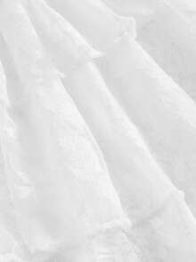 SHEIN Girlism 少女/青少年白色蕾丝边网纱层叠荷叶边A字迷你裙，带内衬短裤，百搭蓬蓬裙，适合夏季、休闲、运动、上学等各种场合，四季皆宜。 - 白色 - 查看 5