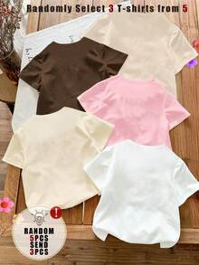 3件套女童休闲上衣，春夏秋季款，豹纹印花，蝴蝶结装饰，趣味标语图案，舒适日常穿着 - 彩色 - 查看 2