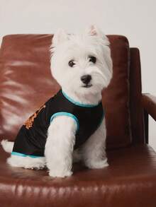SCOOBY-DOO X SHEIN 1 Piece Of Cartoon Pattern Printed Pet Vest, Cat Clothes, Dog Clothes, Size XXS-XXXXL, Extra Small, Extra Large, - Black - View 4