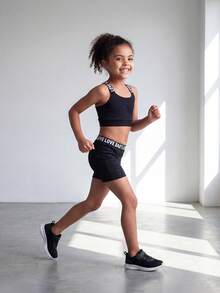 SHEIN 3件組青少年女孩運動套裝，包含背心與短褲，舒適彈性，適合日常健身運動 - 彩色 - 查看 8