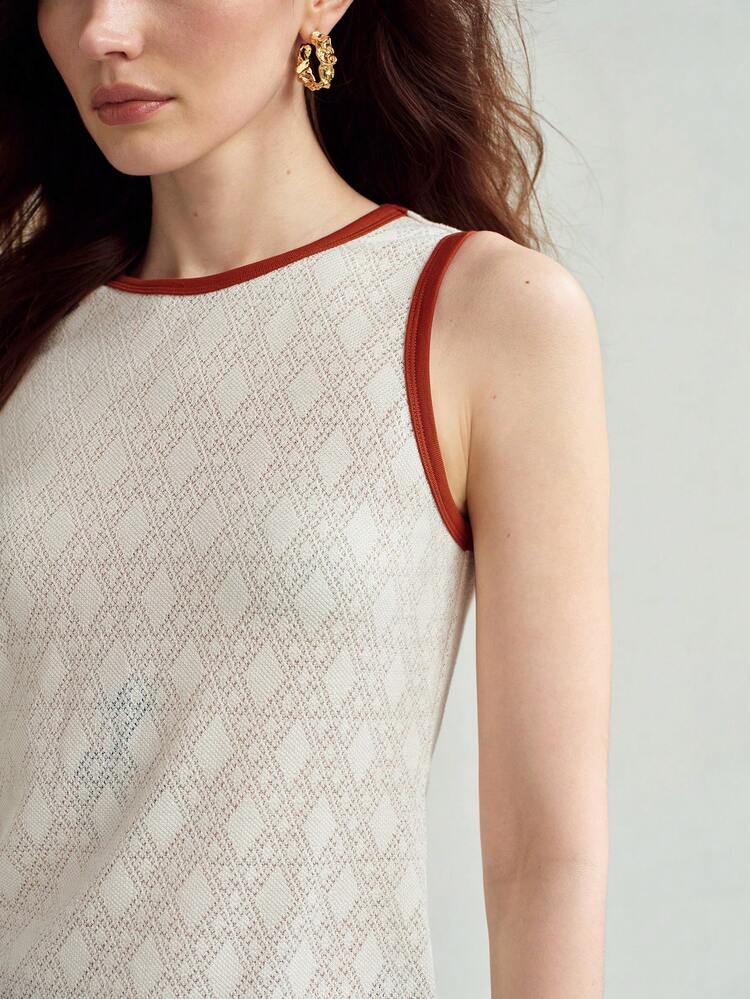 CONTRAST TRIM FITTED TANK TOP