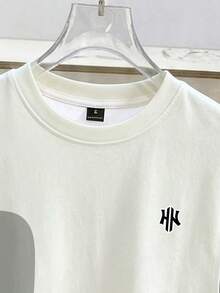 Manfinity Hypemode Men's Casual Contrast Color Round Neck Loose Tank Top, Summer - Grey - View 3