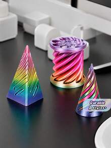 3D Printed Impossible Pyramid Shuttle Sculpture, Conical Decompression Toy, Impossible Cylinder Anxiety Relief Toy, Magical Impossible Shuttle Tabletop Decoration Toy - Multicolor - View 1
