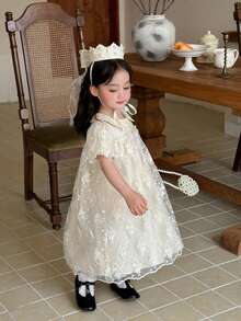 DAZY Infant/Toddler Girls' Casual Party Banquet Korean Style Formal Dress - Apricot - View 1