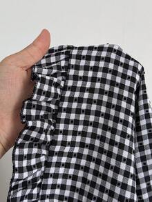 Sweetra Bộ đồ hai mảnh kẻ sọc dây mảnh xếp nếp dành cho nữ, áo hai dây rộng và quần short, phong cách nghỉ mát mùa hè. - Đen và trắng - Xem 7