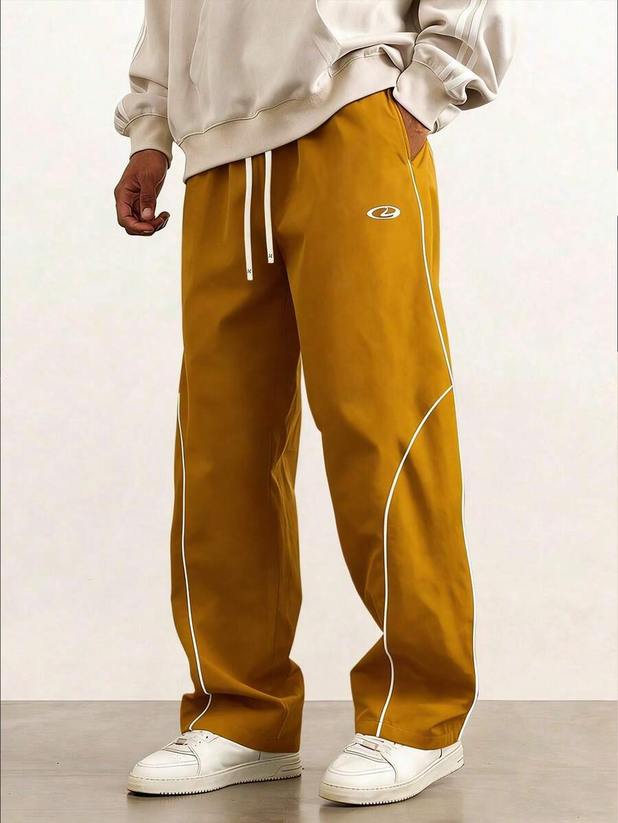 Gym Rark Men's Drawstring Waist Pockets Loose Casual Sports Pants, Gym - Yellow - View 1