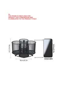 Giá đựng dao kéo xoay 360°, giá đựng dụng cụ nhà bếp, giá đựng dao kéo 4 ngăn, giá đựng dụng cụ để bàn cho thìa, dao, muỗng và dĩa, khay đựng dao kéo để bàn cho các bữa tiệc - màu đen - Xem 5