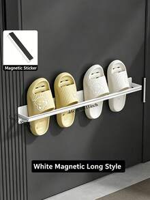 Magnetic Suspended Shoe Rack Made Of Carbon Steel Material, No Drilling Required, Wall Mounted Shoe Rack, Entrance Slipper Rack, Storage Rack, Towel Rack, Shoe Storage, Slipper Sorting Rack, Magnetic Shoe Rack, Saves Space, Simple Dustproof, Sturdy And Durable, Fashionable And Beautiful, Easy To Assemble And Disassemble, Portable And Easy To Use, Suitable For Living Rooms, Bedrooms, Bathrooms, Entrances, Offices, Homes, Multi-Layer Storage, Holiday Gifts, Christmas Gifts, Ramadan Gifts. - Multicolor - View 8