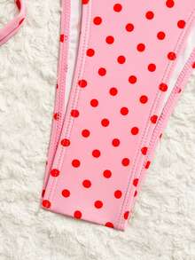 Costavie Nuevo conjunto de traje de baño de 3 piezas para mujer con estampado de lunares, parte superior de triángulo micro con lazos laterales y volantes, para vacaciones de verano, fiestas - Multicolor 11 - Ver 5