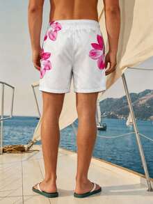 Manfinity VDAYZ Quần short đi biển nam mùa hè in họa tiết hoa, cạp chun. - Nhiều màu - Xem 2