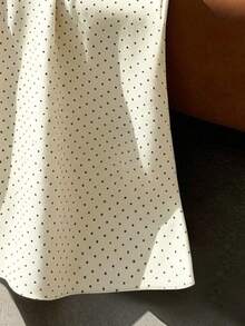 GlowEve CURVE Plus Size Polka Dot A-Line Skirt, High Waist Flared Design, Suitable For Spring/Summer, Vacation, Daily Commute, Gathering, Party Fall - Apricot - View 5