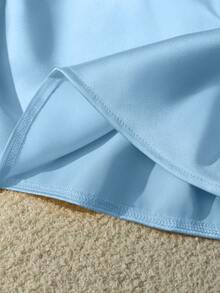 Franclia Tank Top Wanita Model Halter Tanpa Punggung Terbaru untuk Musim Semi/Panas - Baby Blue - View 3