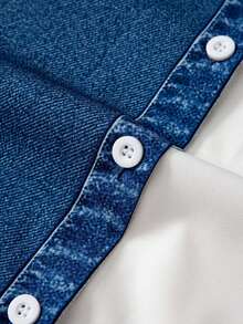 GlowEve CURVE 大码夏季休闲撞色前扣 Polo 衫 - 藍色 - 查看 6
