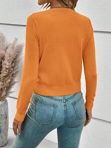 SHEIN Frenchy Áo len nhẹ nữ - trái cam - Xem 2
