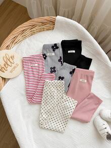 SHEIN 5 chiếc quần cho bé gái - Nhiều màu - Xem 5