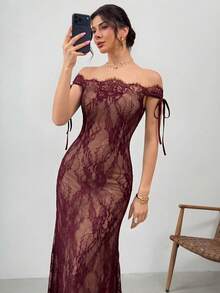 Firerie Đầm dài tay ôm sát dáng chữ S màu đen gợi cảm dành cho nữ mùa thu/đông, thích hợp làm đầm hè, đầm dự tiệc trà, thanh lịch và quyến rũ. - Màu Đỏ Sâu - Xem 8