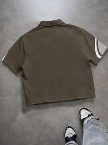 Manfinity EMRG All-Over Print Contrast Color Front Button Casual Short Sleeve Shirt - Multicolor - View 2