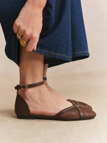 Rosivie Women Flats Spring And Summer New Models, Square Toe Design, Comfortable And Simple Vacation, Women's Flat Bottom, Essential For Commuting, Casual And Versatile Fall Shoes - Coffee Brown - View 6