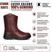 STORM Industrial Work Boot Wellington Type Of High Strength And Maximum Comfort - Vino - 查看 2