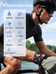 Teckwe Reloj inteligente resistente para hombres, reloj inteligente con llamada Bluetooth y pantalla táctil completa HD, rastreador de fitness con monitor de frecuencia cardíaca y sueño, reloj inteligente para deportes al aire libre resistente al agua compatible con Android & IOS - Ver 2