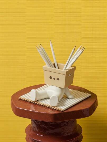 Joivida 1Pc Cute Lazy Sitting Pen Holder, PLA 3D Creative Wooden Man Style Desk Organizer, Japanese Aesthetic Desk Decor, Cute Pen Cup Stationery Storage For Pens, Pencils, Makeup Brushes, Perfect Desk Accessory For Office, Home, School, Great Gift
