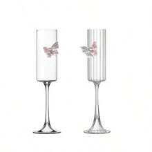 High-Borosilicate Designer High-Heeled Glass, An Worthy Wine Glass With A Stunning Design, A Butterfly-Themed Champagne Glass, And A Cute Cocktail Glass - Multicolor - View 14