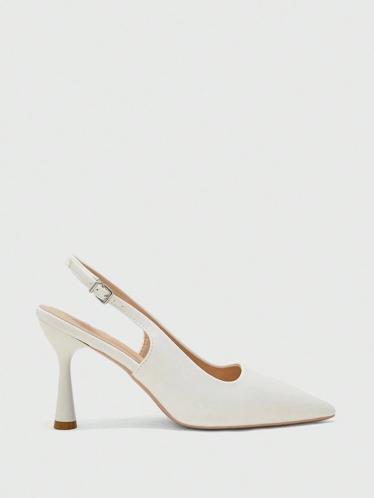 CUCCOO BIZCHIC Women Shoes Pointed Thin High Heels Beige Fashion Simple Basic Daily Versatile Commuting To Work Shopping Women's High Heels Shoes Slingback Shoes Women's Shoes