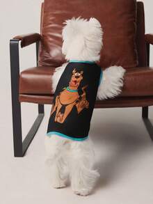SCOOBY-DOO X SHEIN 1 Piece Of Cartoon Pattern Printed Pet Vest, Cat Clothes, Dog Clothes, Size XXS-XXXXL, Extra Small, Extra Large, - Black - View 2