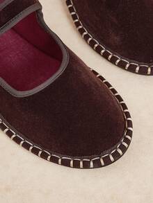 Rosivie Women's Round-Toe Mary Jane Flats With Contrast Trim Stitching - Stylish, Elegant And Comfortable Slip-On Shoes For Work, Commuting And Special Occasions - Coffee Brown - View 11