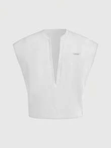 AXEPEAK Áo tank top nam thời trang, gợi cảm, cổ chữ V sâu - trắng - Xem 2