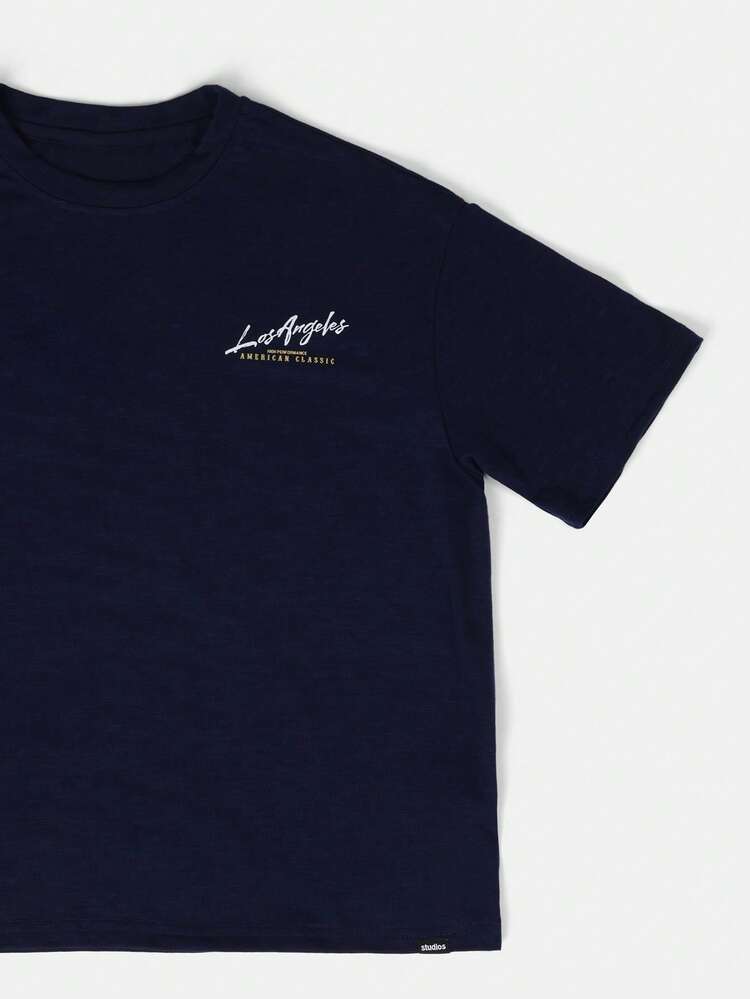 Oversized Studios Los Angeles American Classic Car Graphic Tee Crew Neck Short Sleeve Tween Boys T-Shirt