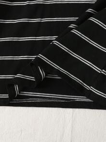 SHEIN Tween Girl T-Shirt Co-Ords Girl Mom Black And White Checkered Summer Casual For Tween Girl - Grey - View 5