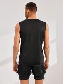 Driftmere 2026 New Men's 2 Pieces Sportswear Set, Essential Spring/Summer Fitness Gear, Includes Matching Shorts And Tank Top, Boyfriend Style Quick-Dry Activewear, Suitable For Workout,Daily Casual Vest,Sports Vest,Gym Vest Father's Day – A Fathers Day Gift Guide - Black - View 2