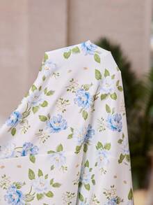 Serenescape Women's V-Neck Lace Tie Floral Print Mid-Length Nightgown For Vacation - Multicolor - View 6