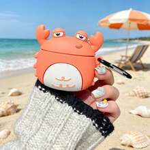 1 3D Cute Alien Bluetooth Earphone Case, Compatible With Apple EarPods 1/2/3/4/Pro/Pro2, Featuring Beach Crab And Cute Spring Pig Designs - Multicolor - View 11